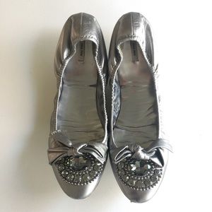Miu Miu Ballet Flat w/embellished toe and bow